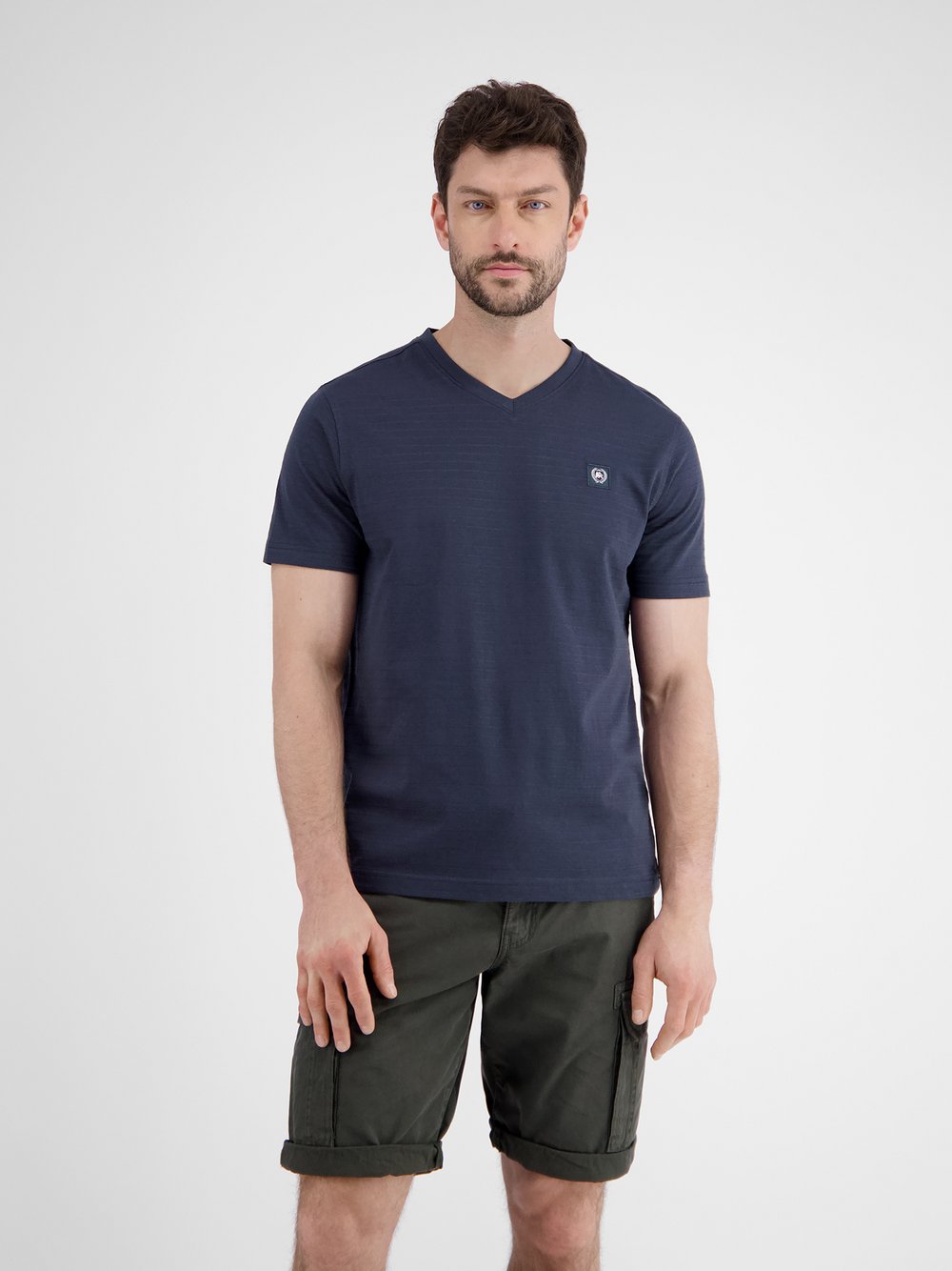 LERROS T-Shirt Herren Baumwolle blau gestreift, M