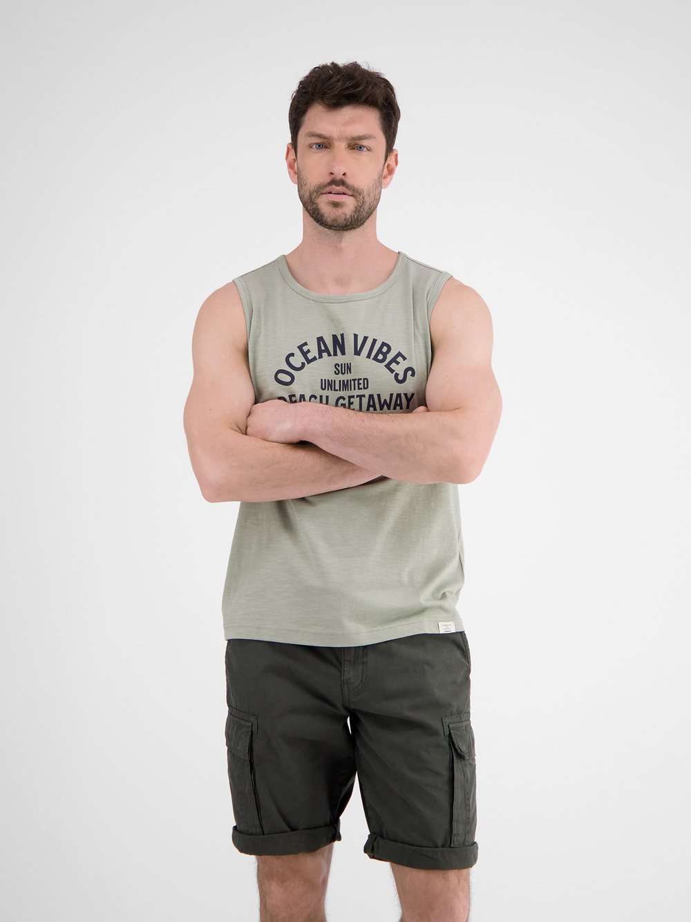 LERROS Muskelshirt Herren Baumwolle grün, S