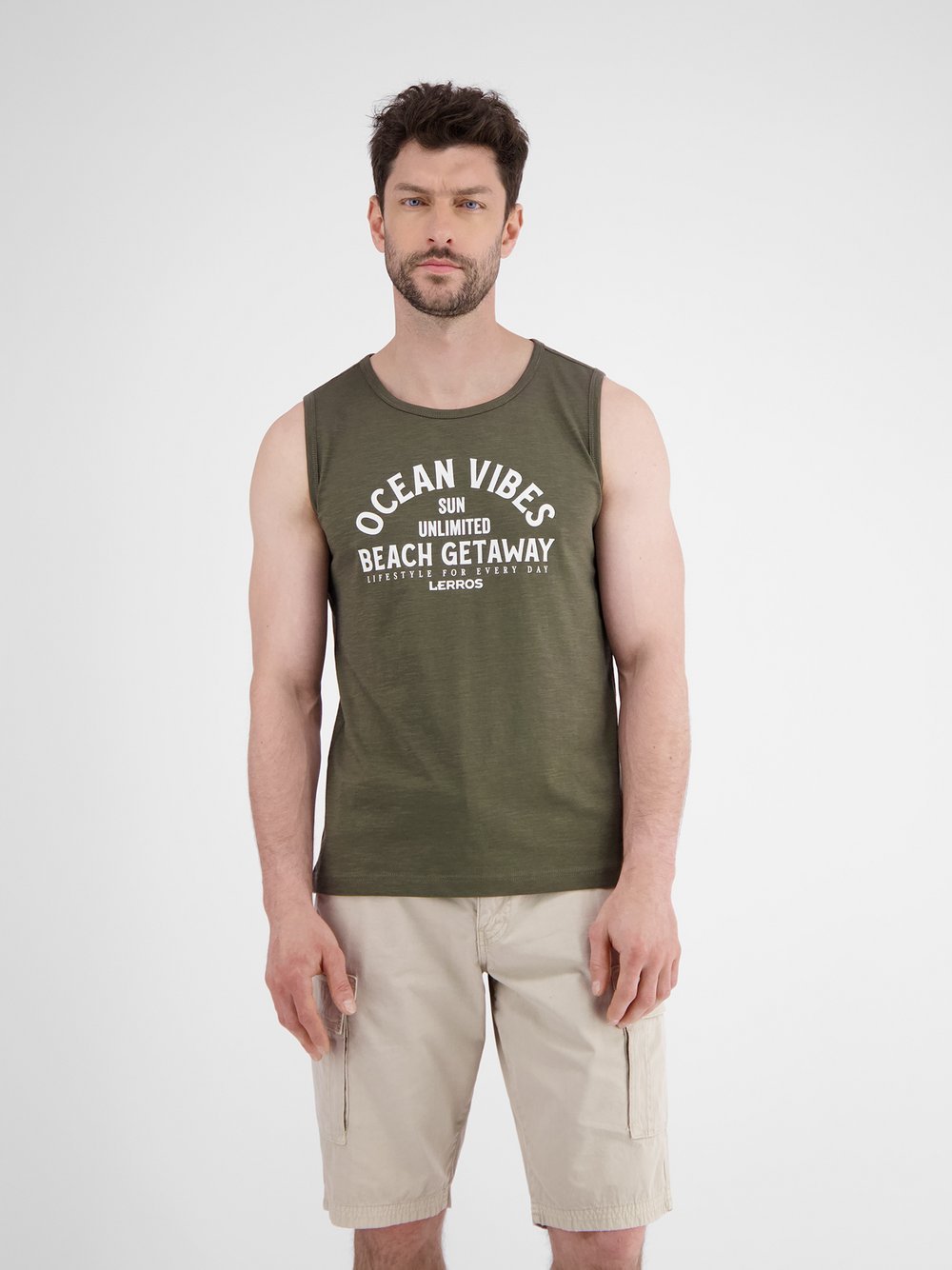 LERROS Muskelshirt Herren Baumwolle grün, XL