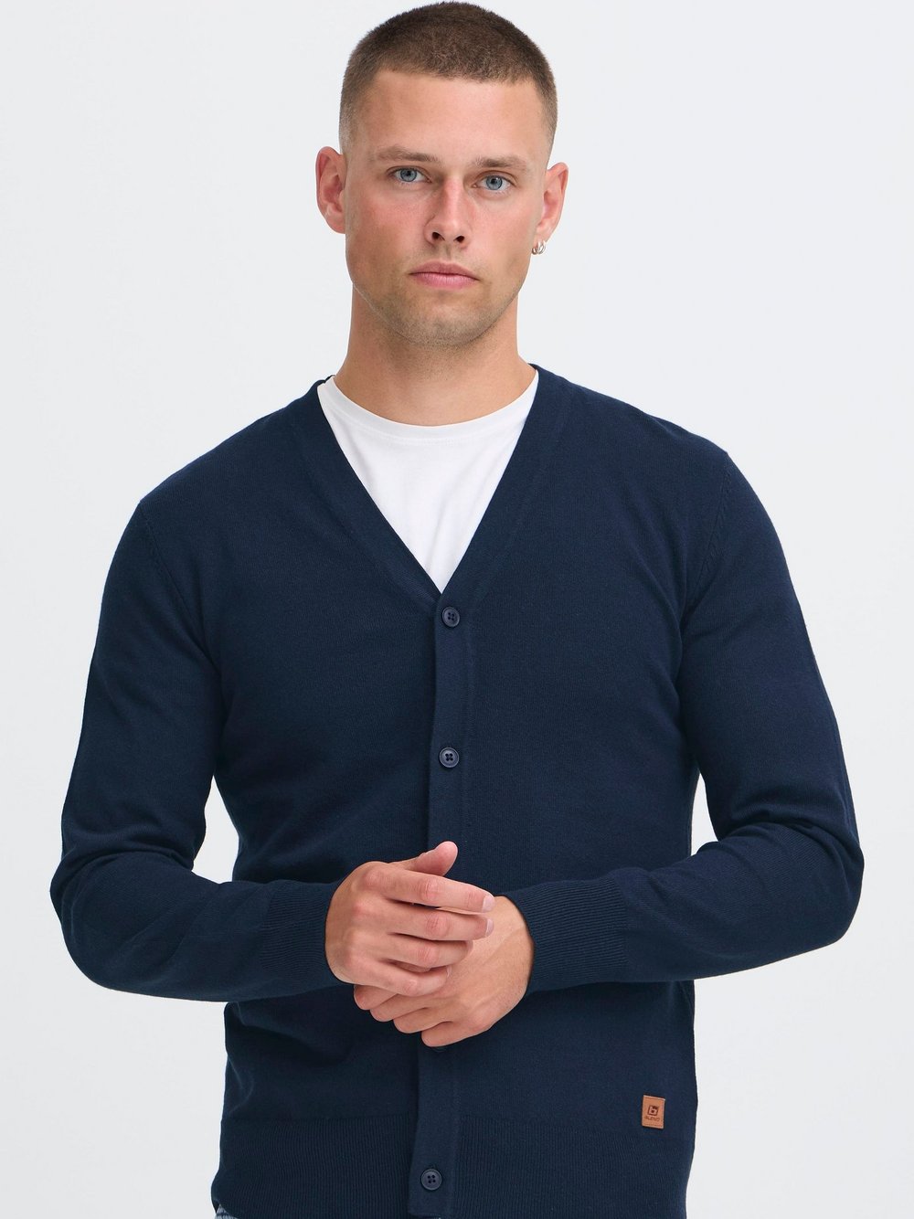 BLEND Strickjacke Herren Baumwolle blau, XXXL