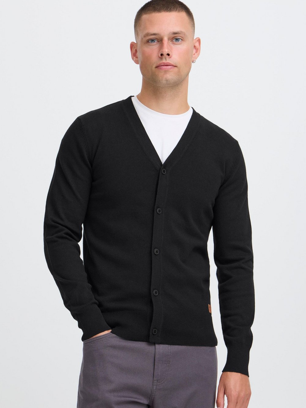 BLEND Strickjacke Herren Baumwolle schwarz, M