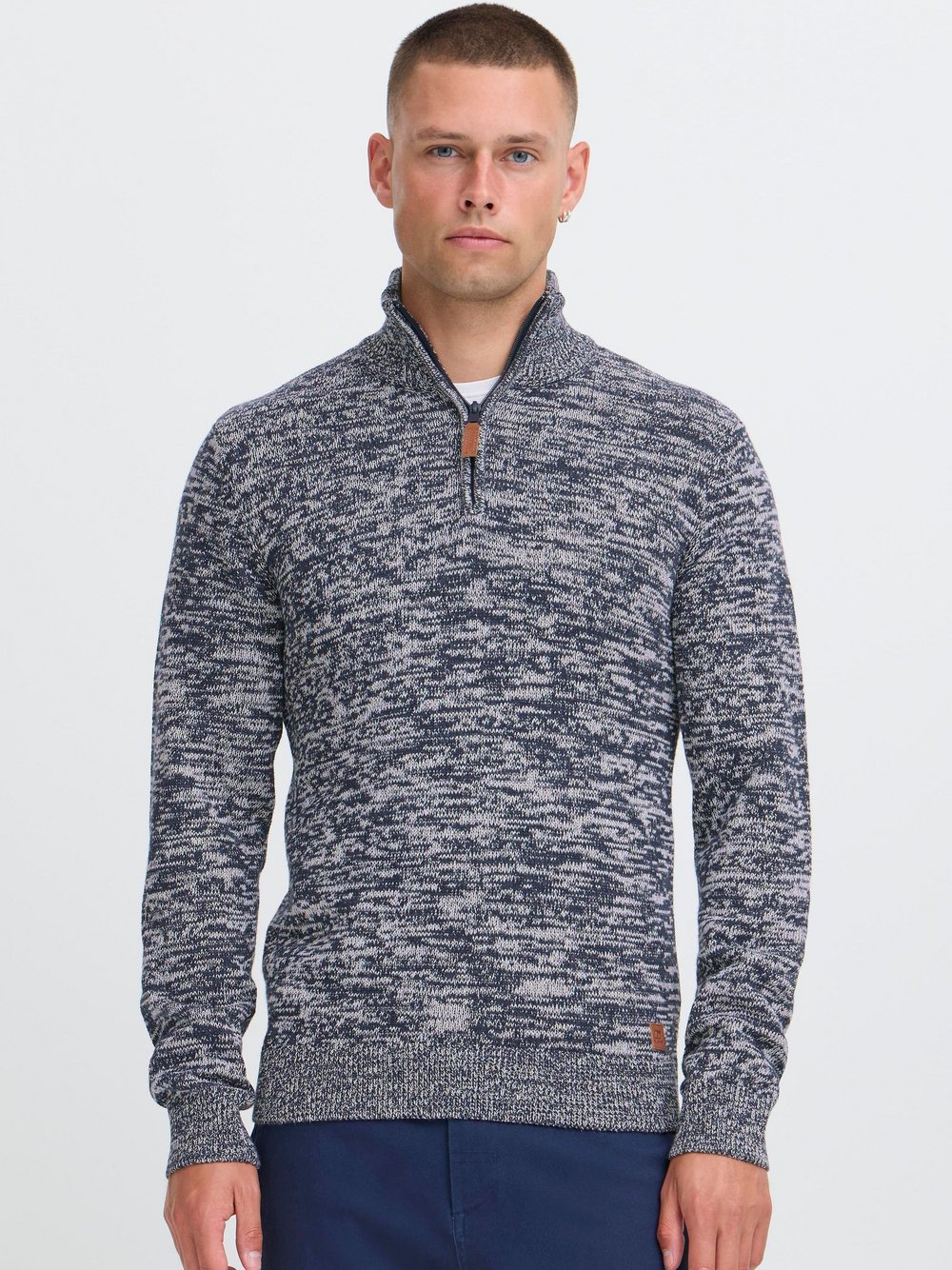 BLEND Troyer Herren Baumwolle blau meliert, XL
