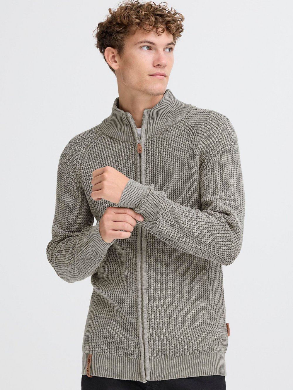 Thumbnail - Indicode Strickjacke Herren Baumwolle grau, XXXL