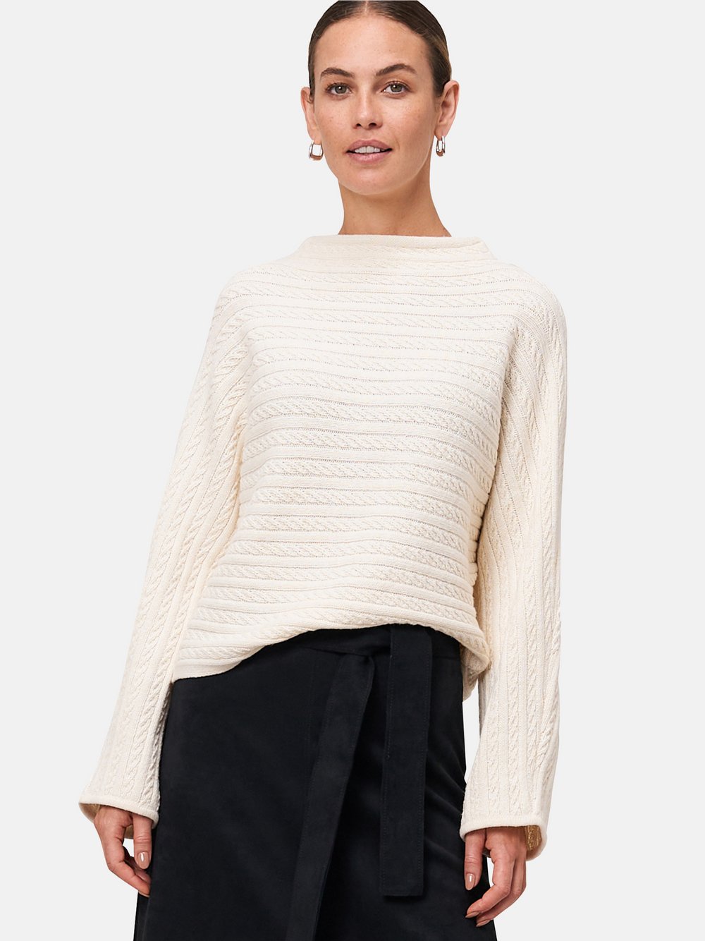 zero Pullover Damen Baumwolle beige, S