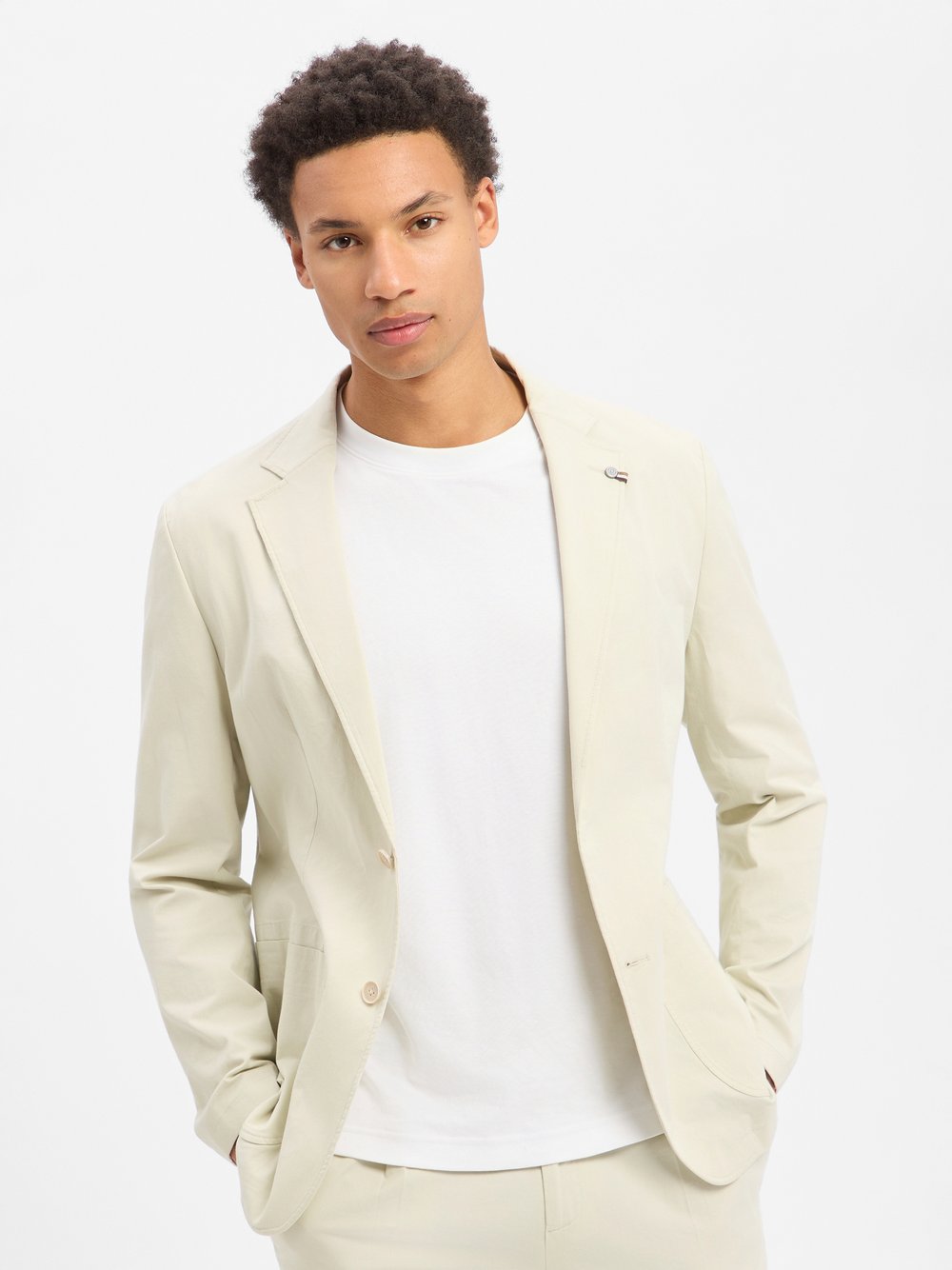 Benvenuto Baukasten-Sakko Herren Regular Fit Baumwolle beige, 27