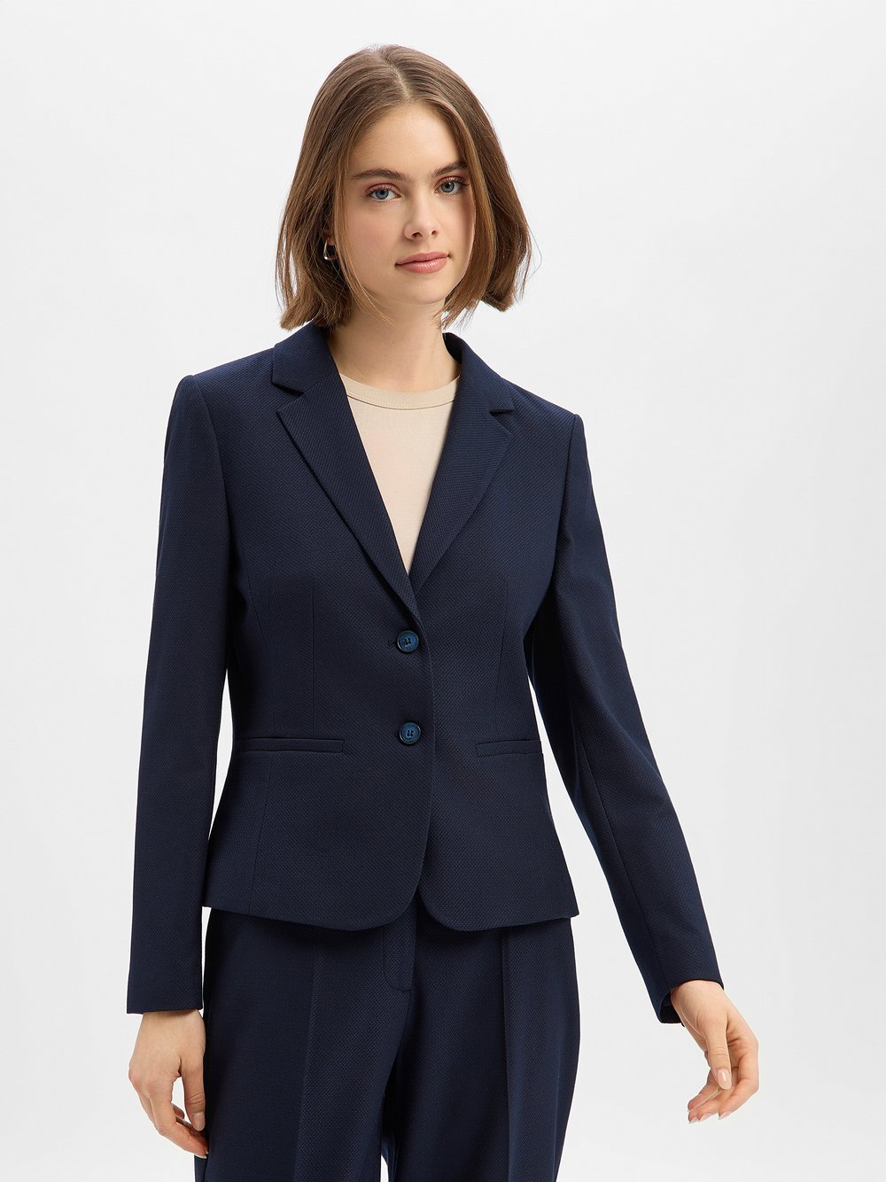 More & More Blazer Damen blau strukturiert, 36