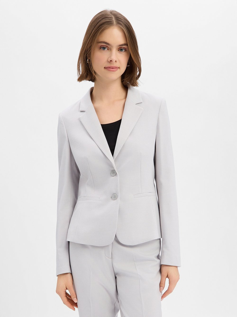 More & More Blazer Damen grau strukturiert, 34