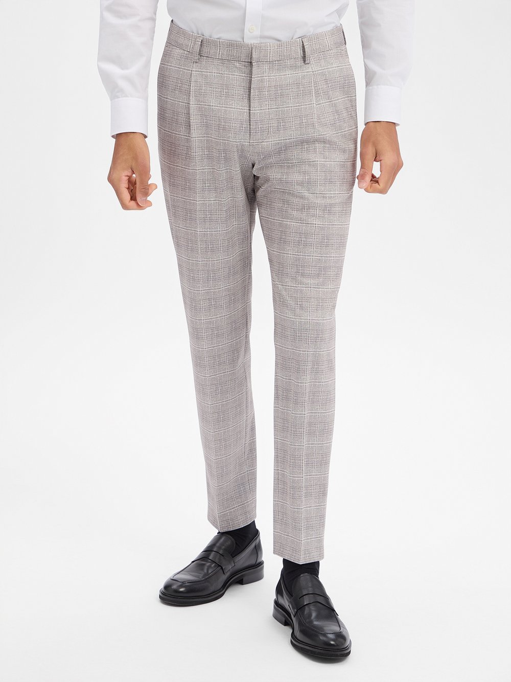 Benvenuto Baukasten-Anzughose -Torino J Herren Modern Fit braun kariert, 98