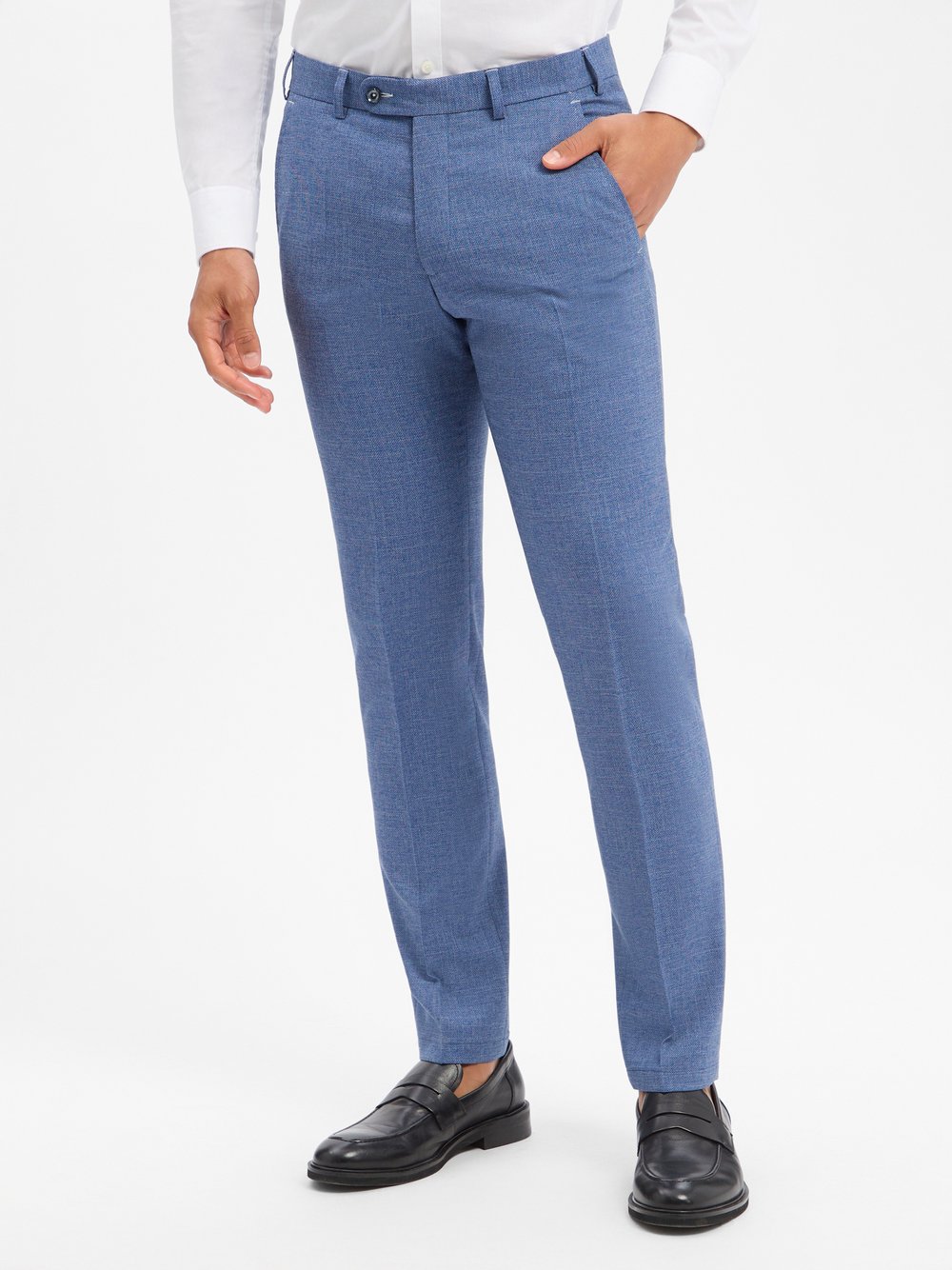 Digel Baukasten-Hose mit Woll-Anteil Herren Modern Fit blau meliert, 30