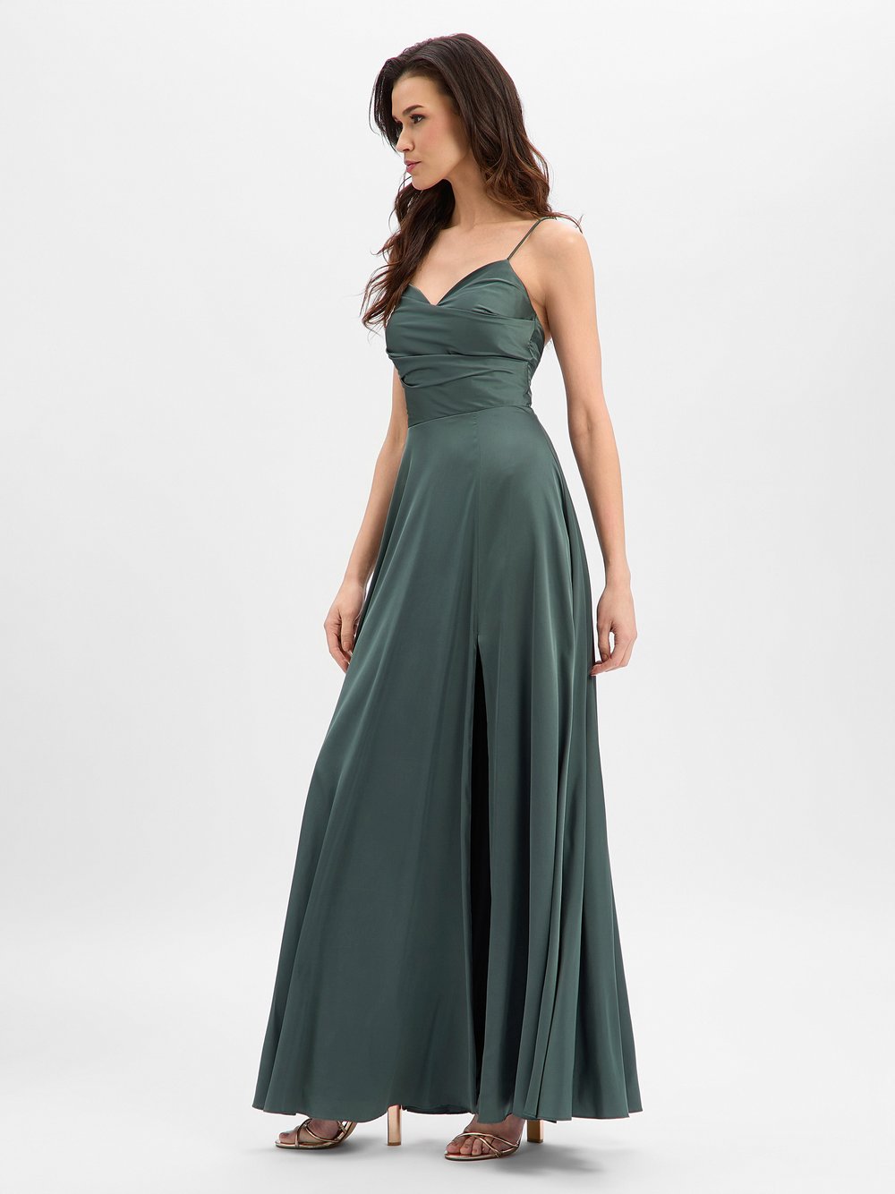 Marie Lund Abendkleid Damen Satin grün, 42