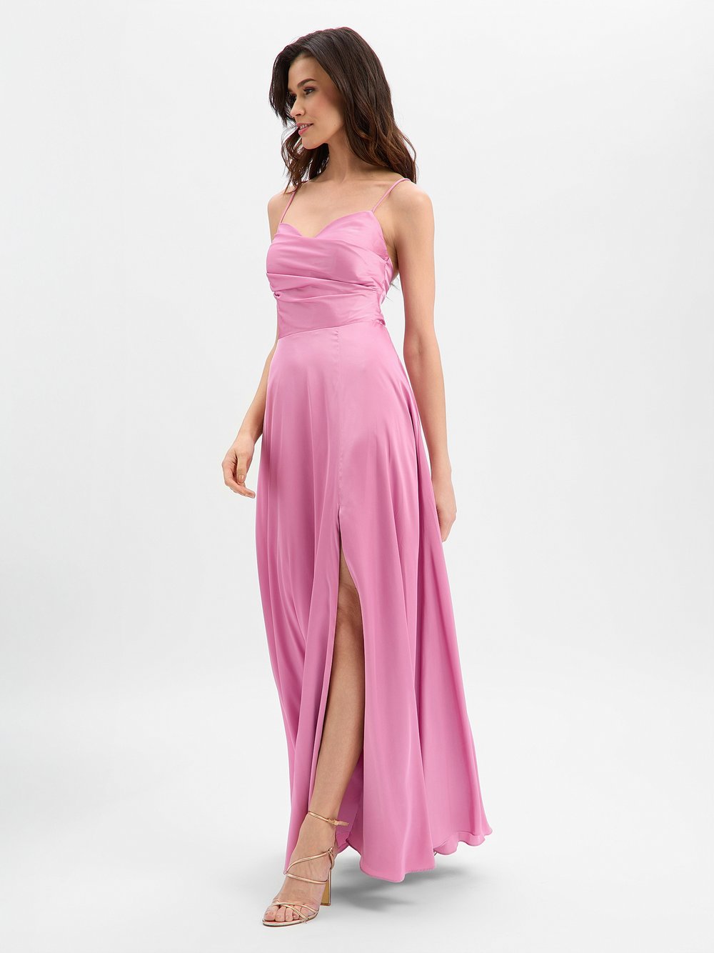 Marie Lund Abendkleid Damen Satin rosa, 32
