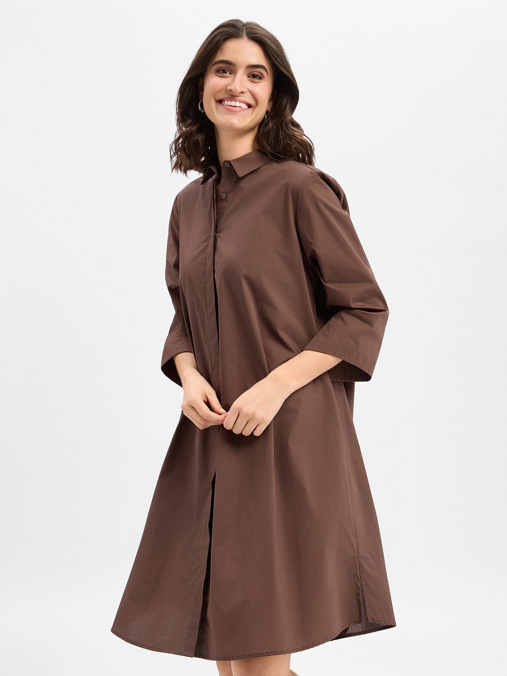 Ambiance Blusenkleid Damen Baumwolle (100%) braun, 34