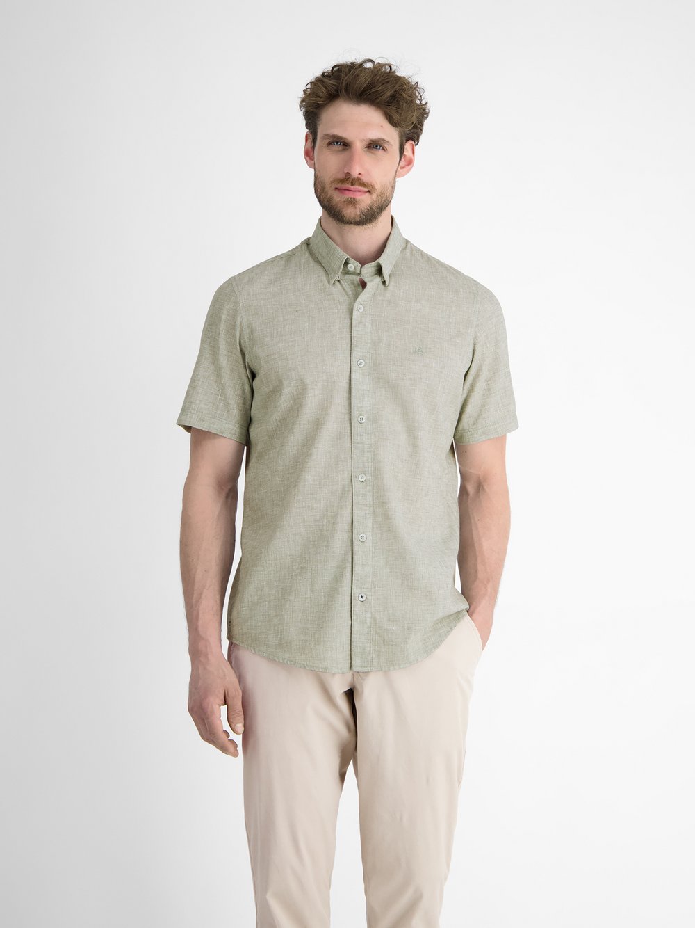 LERROS Kurzarmhemd Herren Regular Fit grün, M