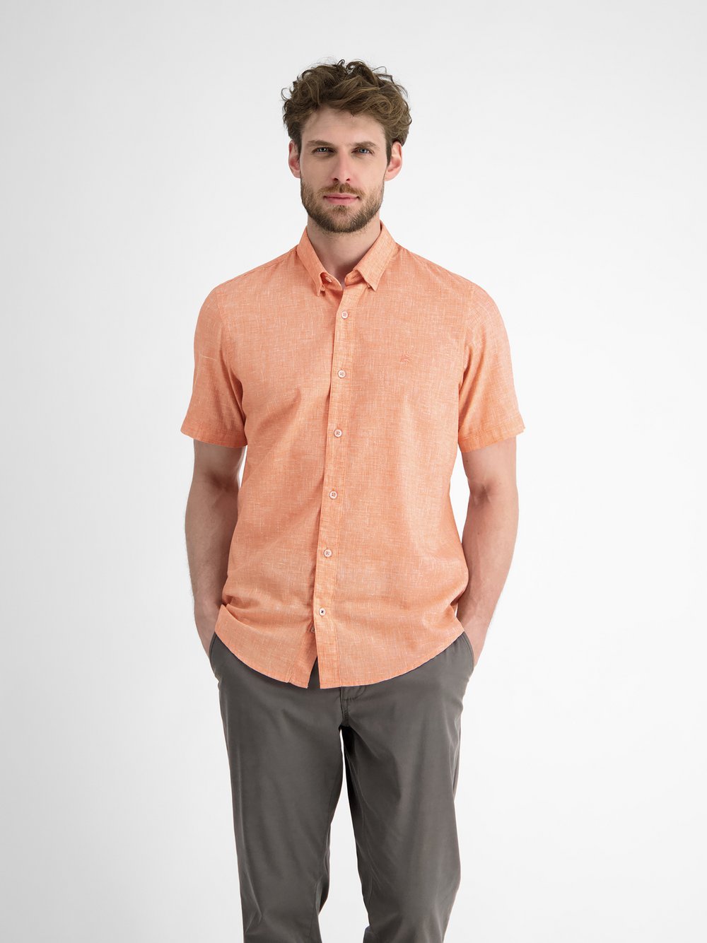 LERROS Kurzarmhemd Herren Regular Fit orange, S