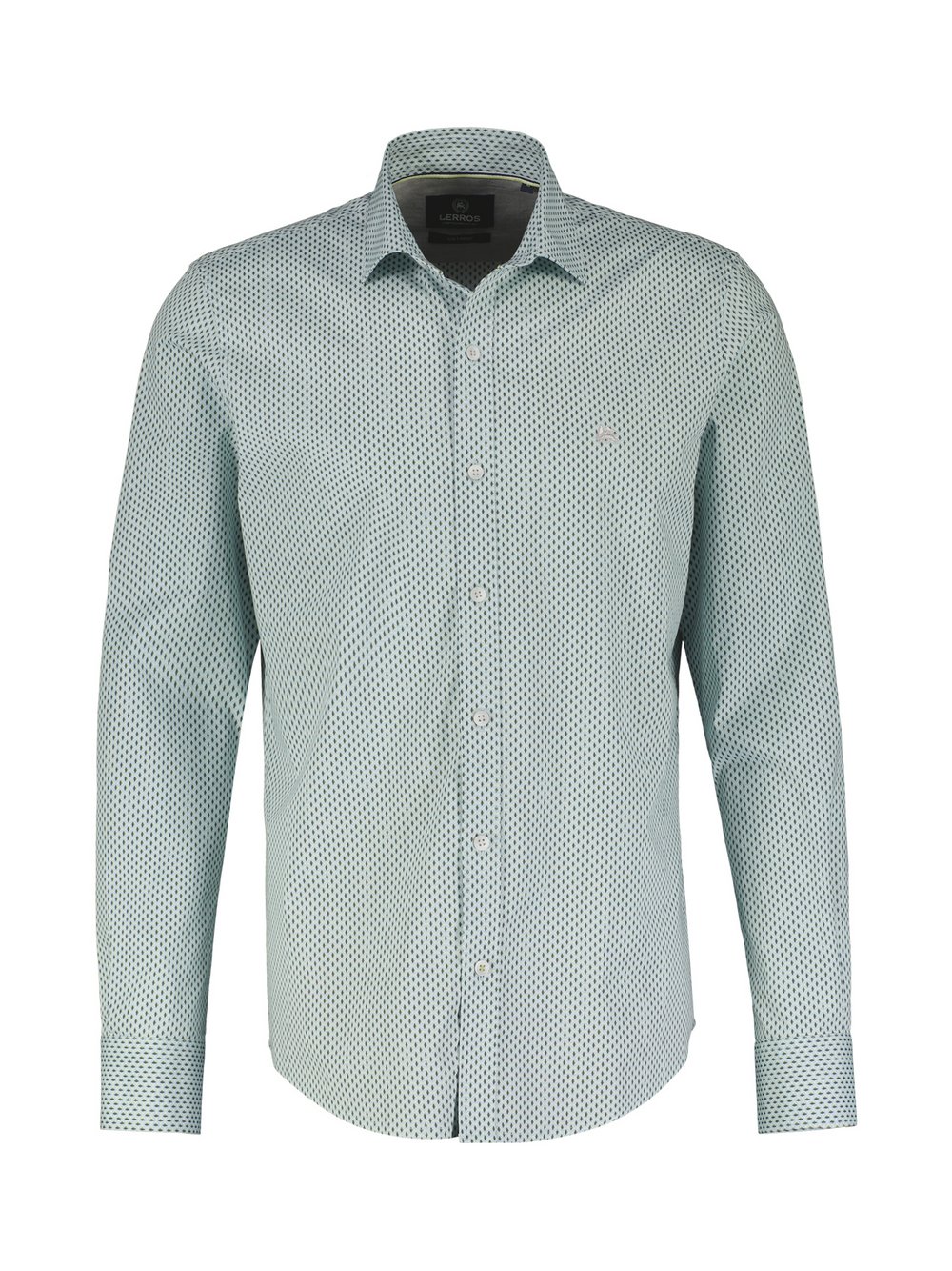 LERROS Langarmhemd Herren Regular Fit Baumwolle blau gemustert, 6XL