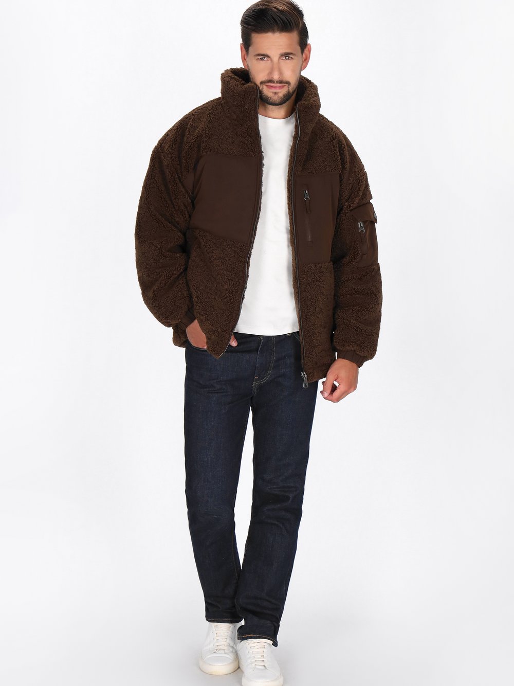 Dreimaster Jacke Herren braun gemustert, XL