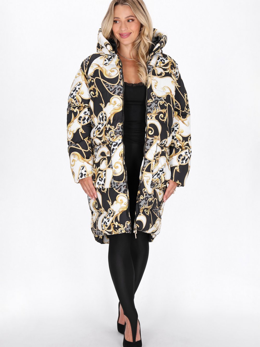 Faina Mantel Damen mehrfarbig gemustert, XS