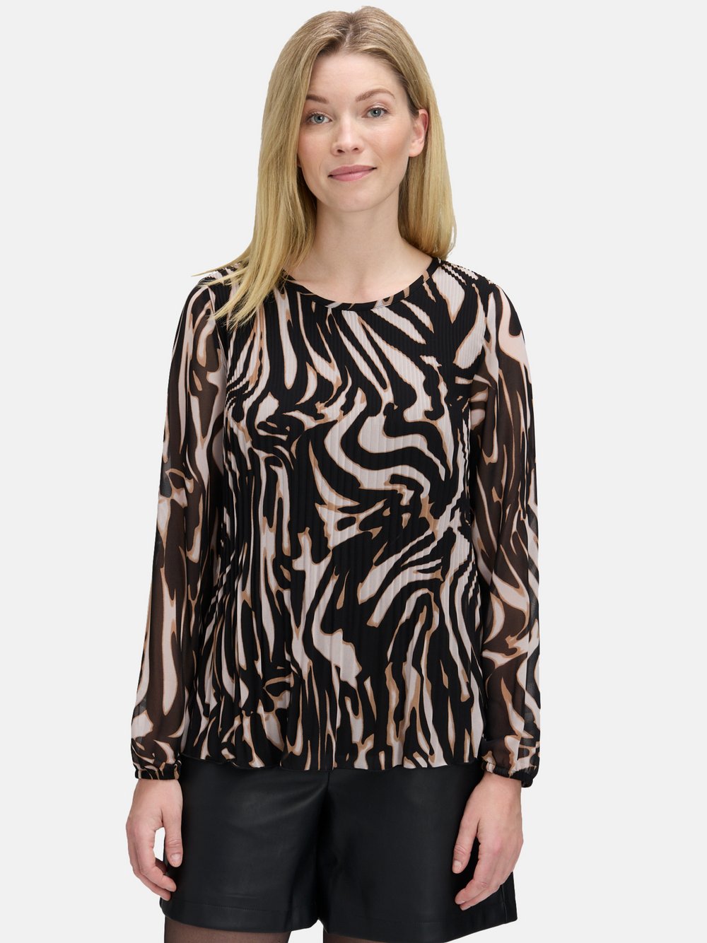 Thumbnail - Betty & Co Schlupfbluse Damen beige gemustert, 38