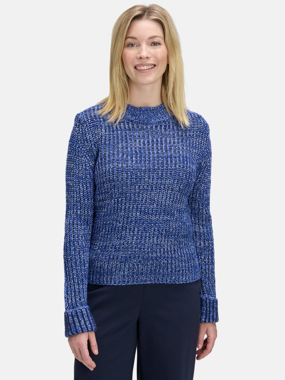 Betty & Co Strickpullover Damen blau meliert, 36