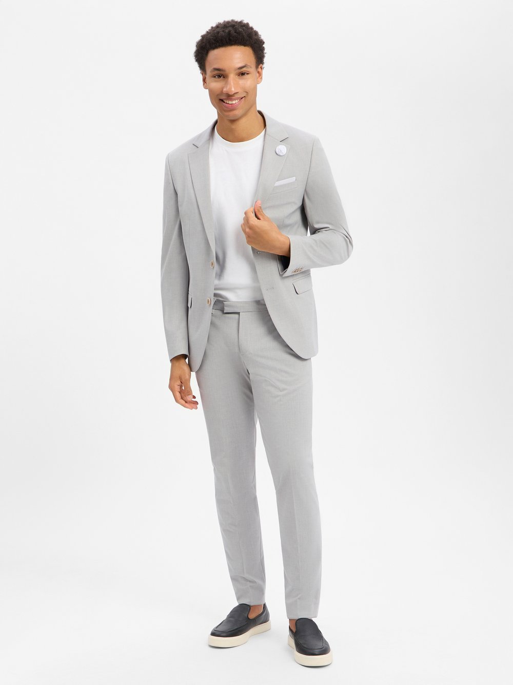 Thomas Goodwin Baukasten-Anzug Herren Regular Fit grau, 52