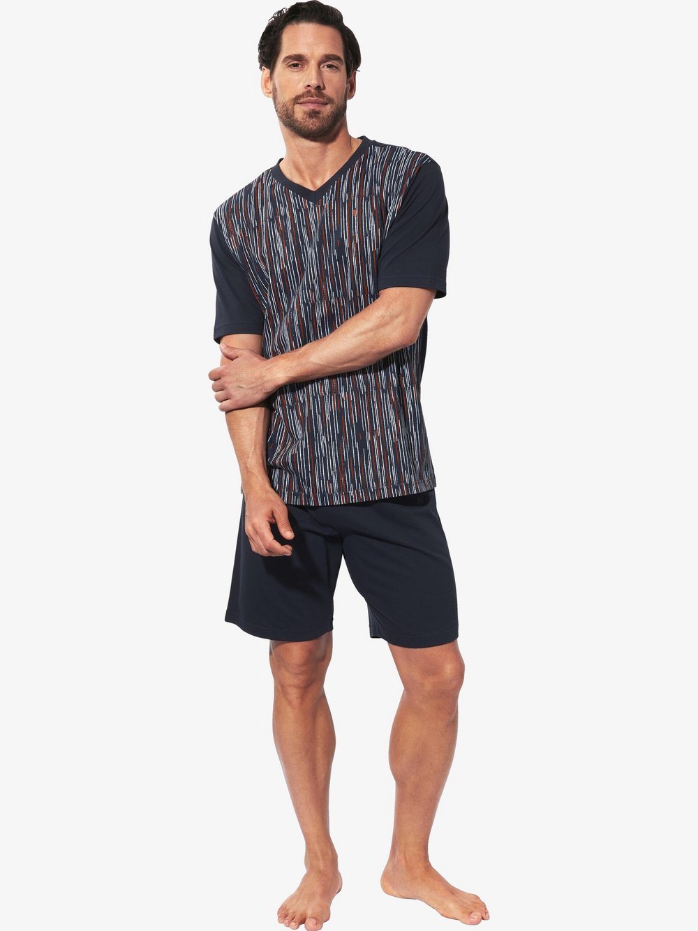 Thumbnail - BABISTA Kurzer Schlafanzug Herren Baumwolle blau gemustert, M