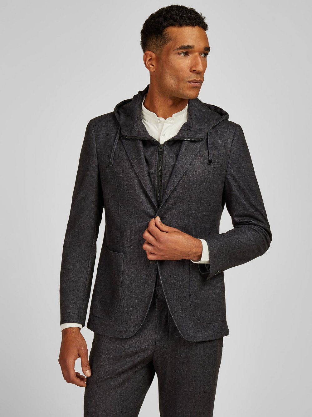 Daniel Hechter Sakko Herren Regular Fit grau meliert, 48