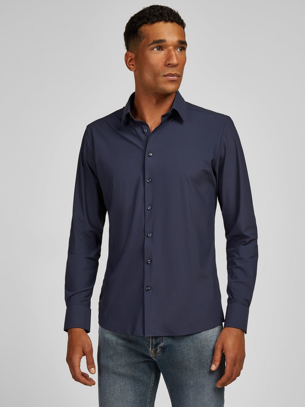 Thumbnail - Daniel Hechter Hemd Herren Regular Fit Polyamid blau, 44
