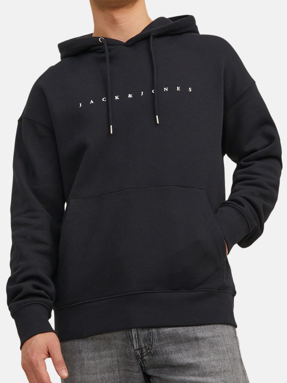Thumbnail - Jack & Jones Hoodie Star Herren Baumwolle schwarz, L