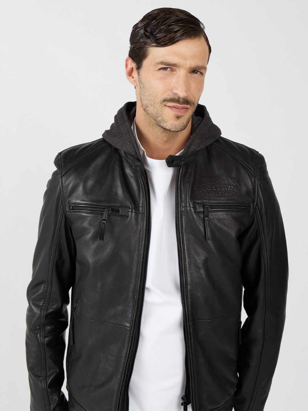 Thumbnail - Mustang Lederjacke Herren schwarz, M