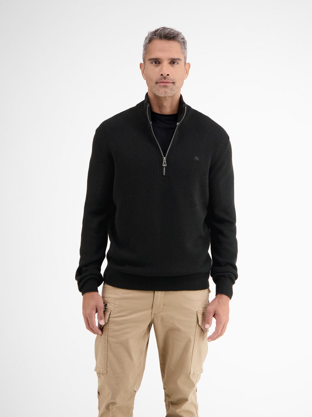 LERROS Troyer Herren Schurwolle schwarz, XXL