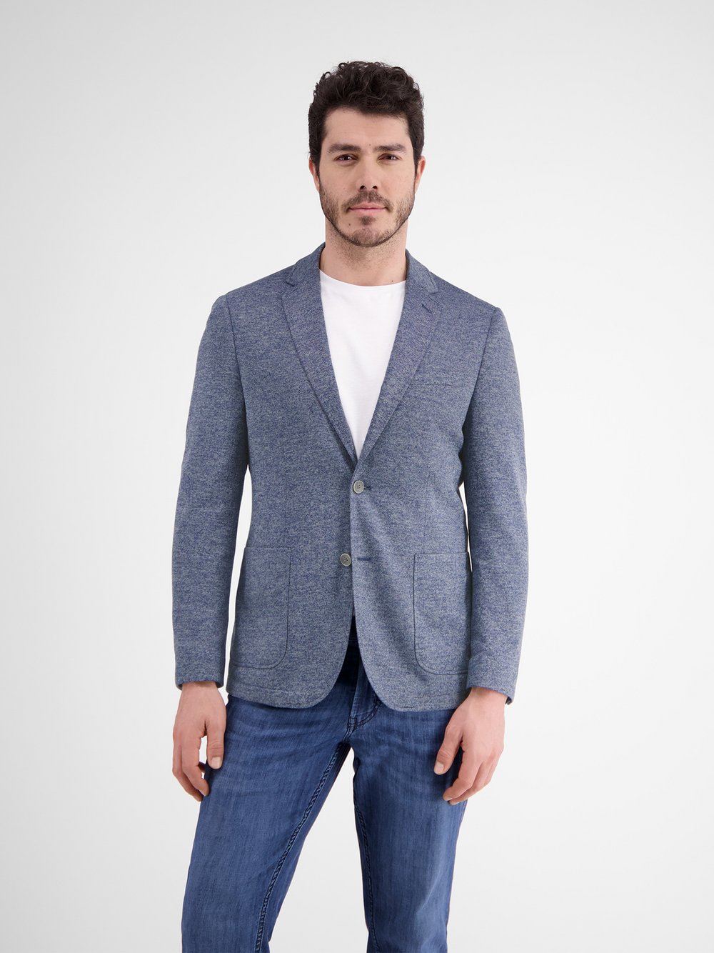 LERROS Jersey Sakko Herren Regular Fit blau, 48