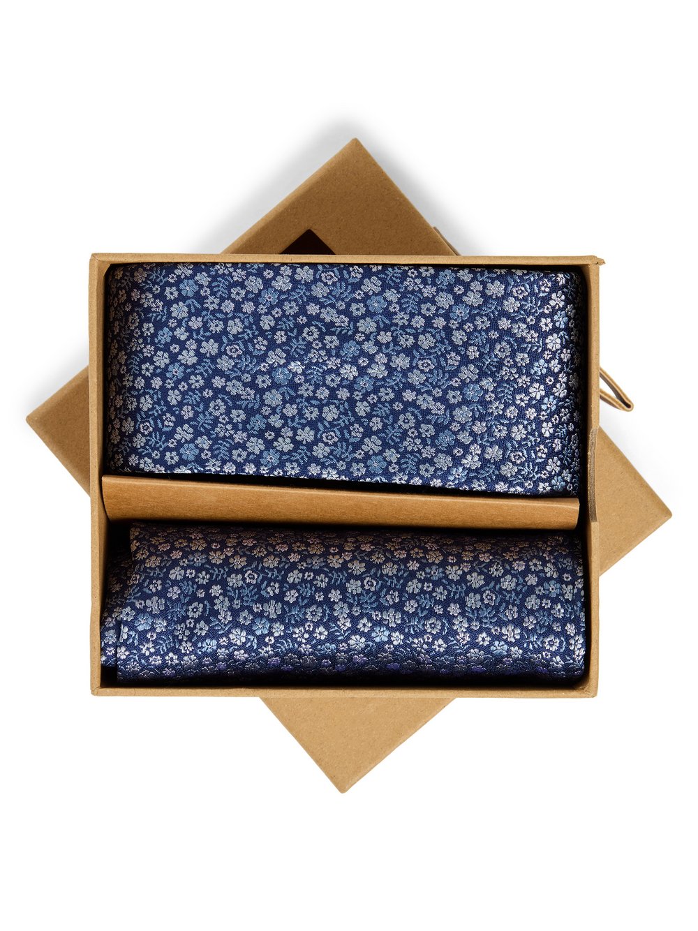 Finshley & Harding London Krawatte und Einstecktuch aus Seide Herren Seide (100%) mehrfarbig gemustert, ONE SIZE