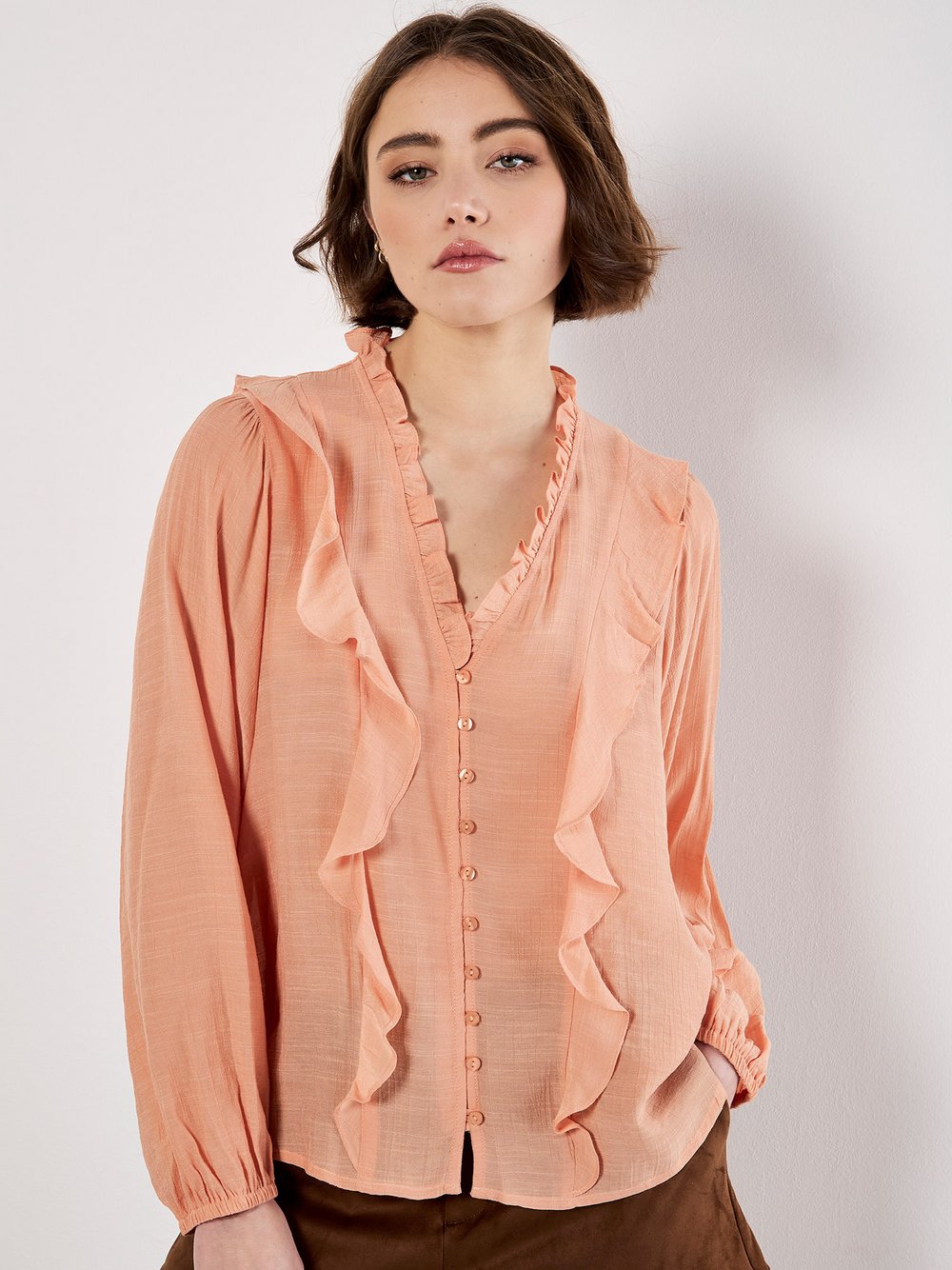 Apricot Bluse Damen Viskose orange, 40