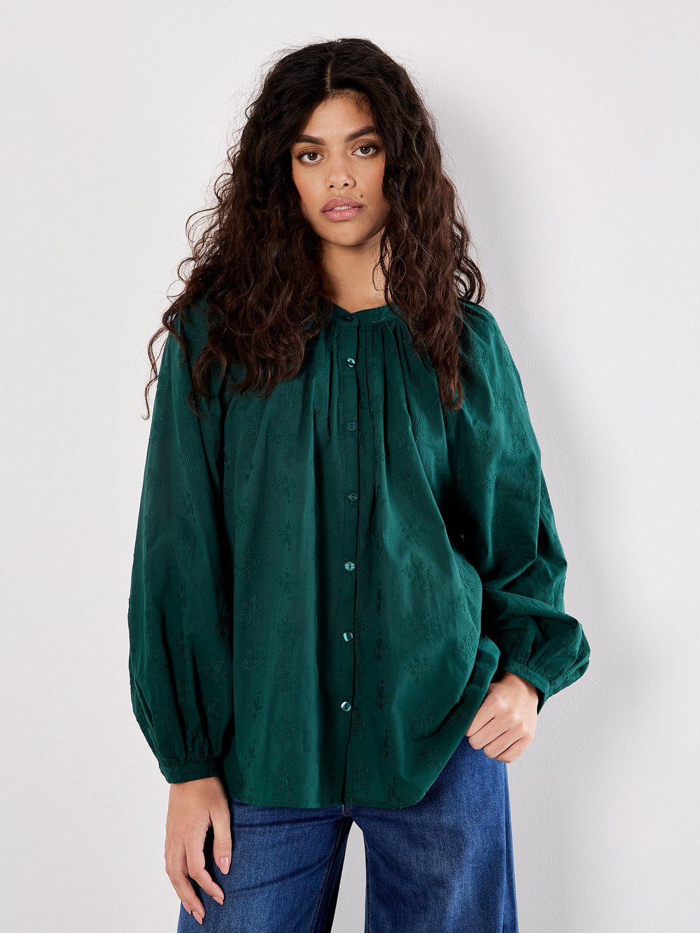 Thumbnail - Apricot Bluse Damen Baumwolle grün, 38