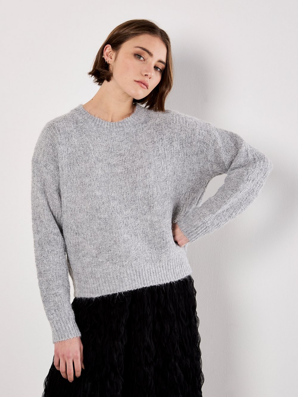 Thumbnail - Apricot Pullover Damen grau, 38