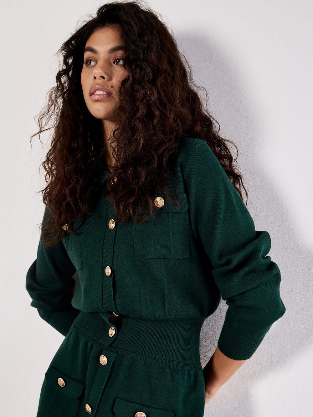 Thumbnail - Apricot Strickjacke Damen Viskose grün, 38