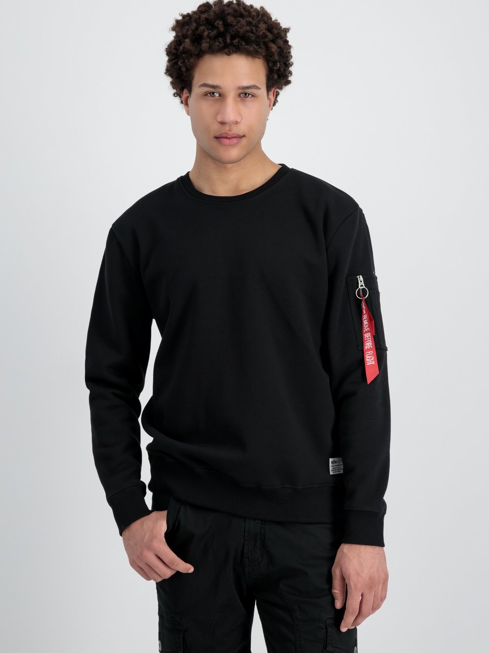 Alpha Industries Sweatshirt Herren Baumwolle schwarz, S