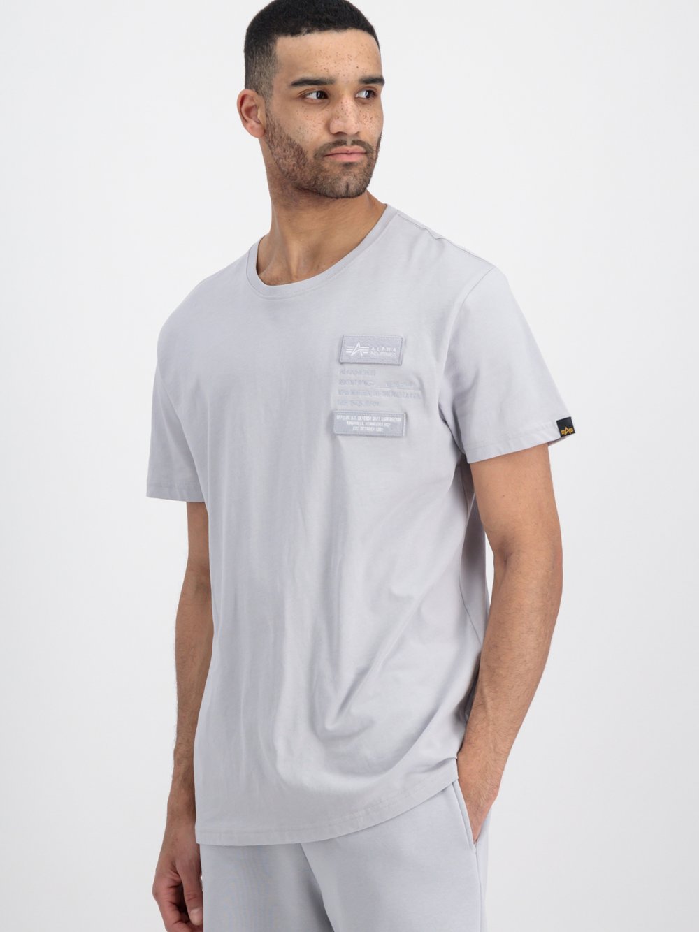 Alpha Industries T-Shirt Herren Baumwolle grau, L