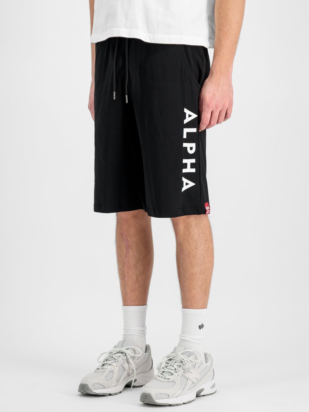 Alpha Industries Sweatshorts Herren Baumwolle schwarz bedruckt, L