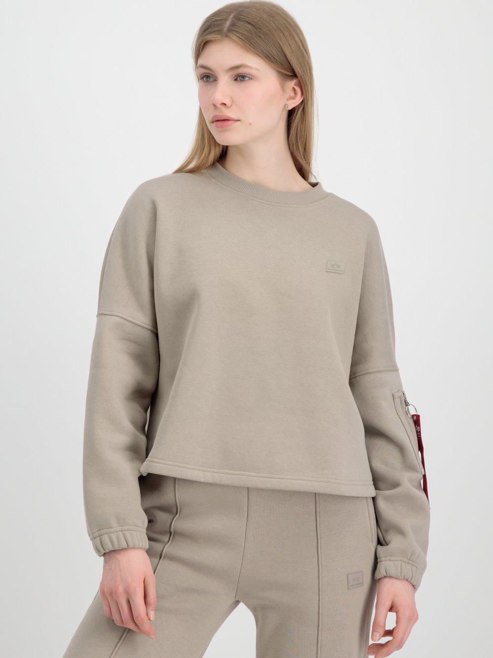 Alpha Industries Sweatshirt Damen Baumwolle beige, XS