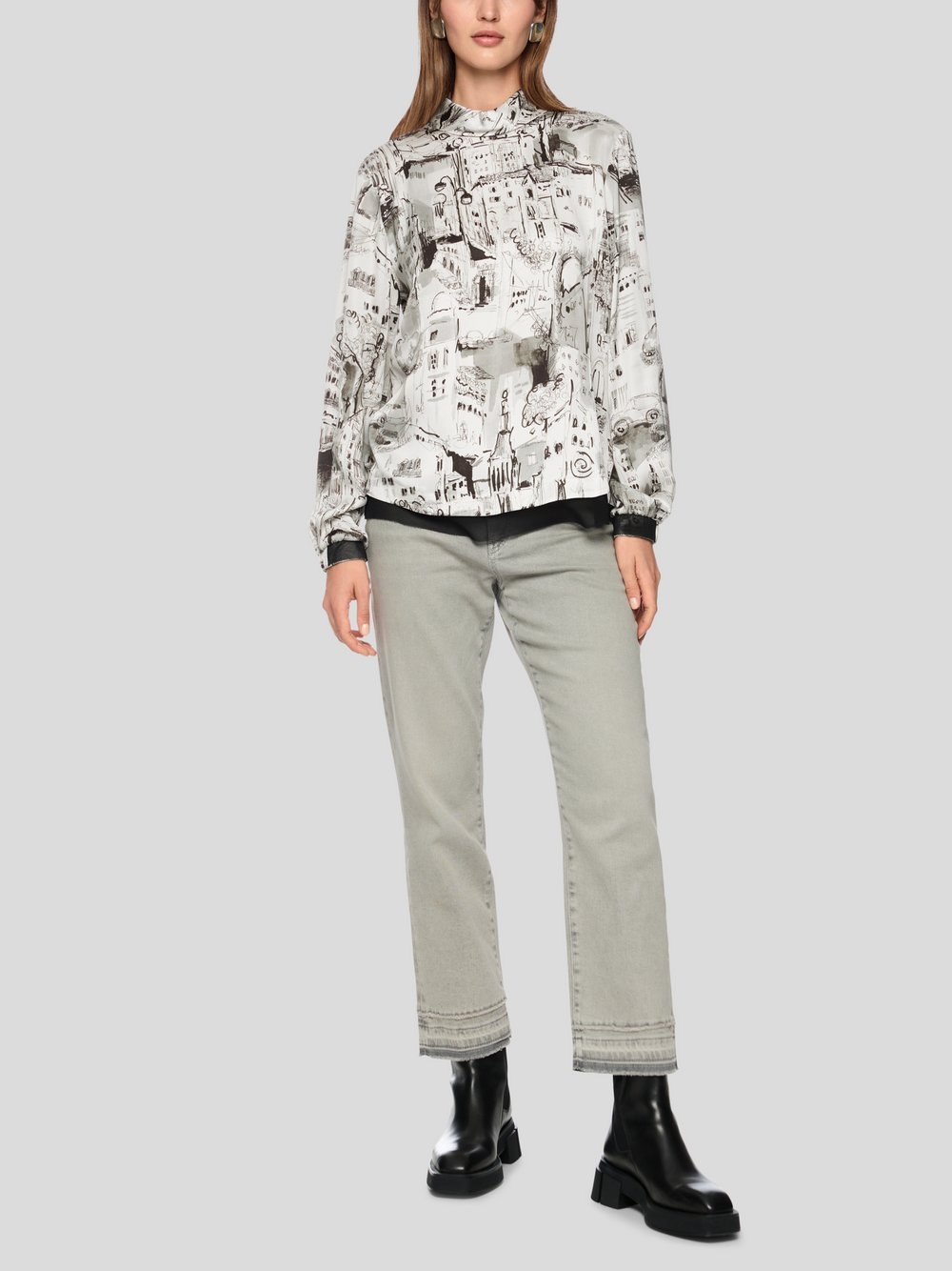 Marc Cain Bluse Damen Viskose beige gemustert, 34
