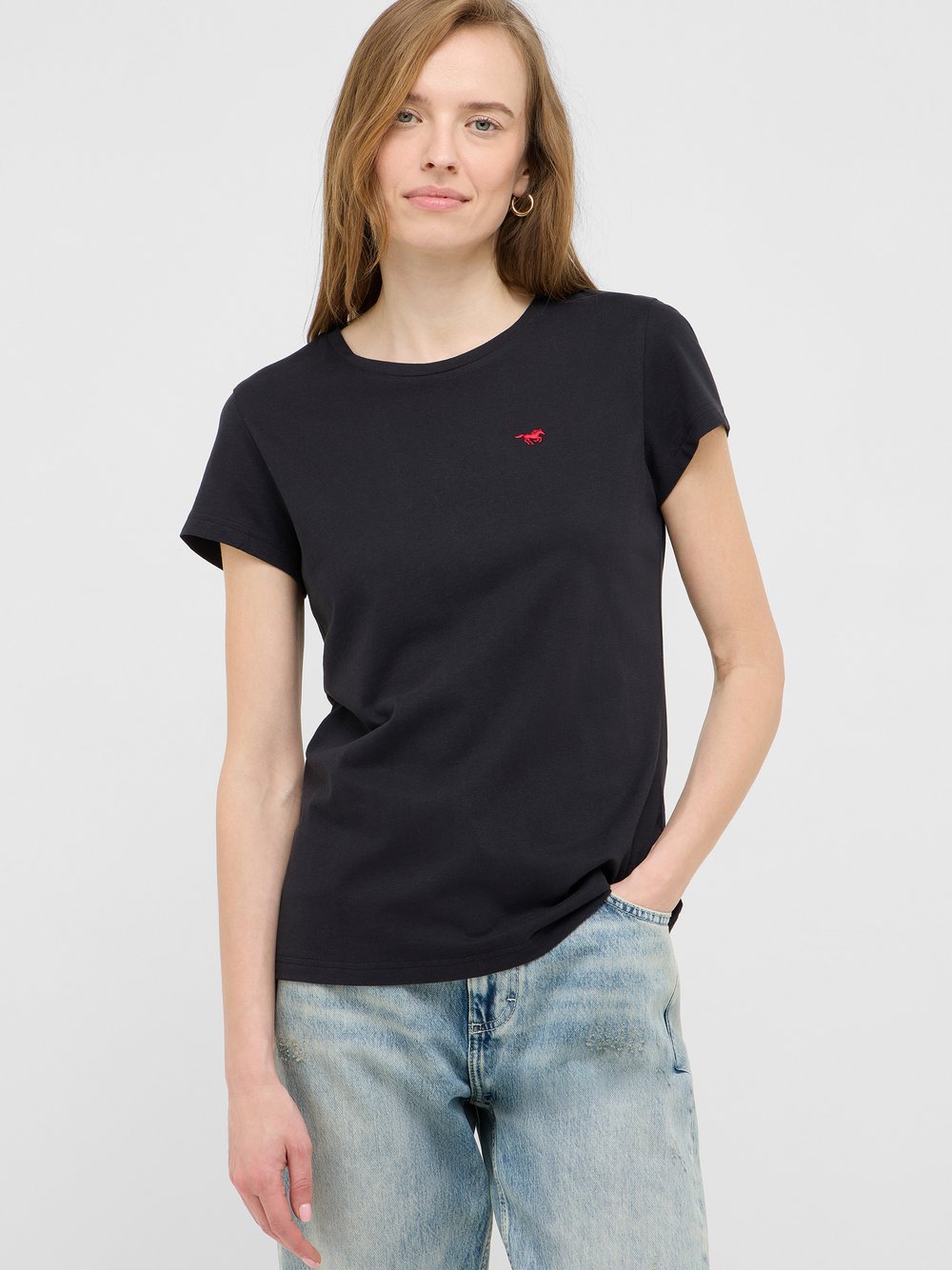 Thumbnail - Mustang T-Shirt Damen Baumwolle schwarz, S