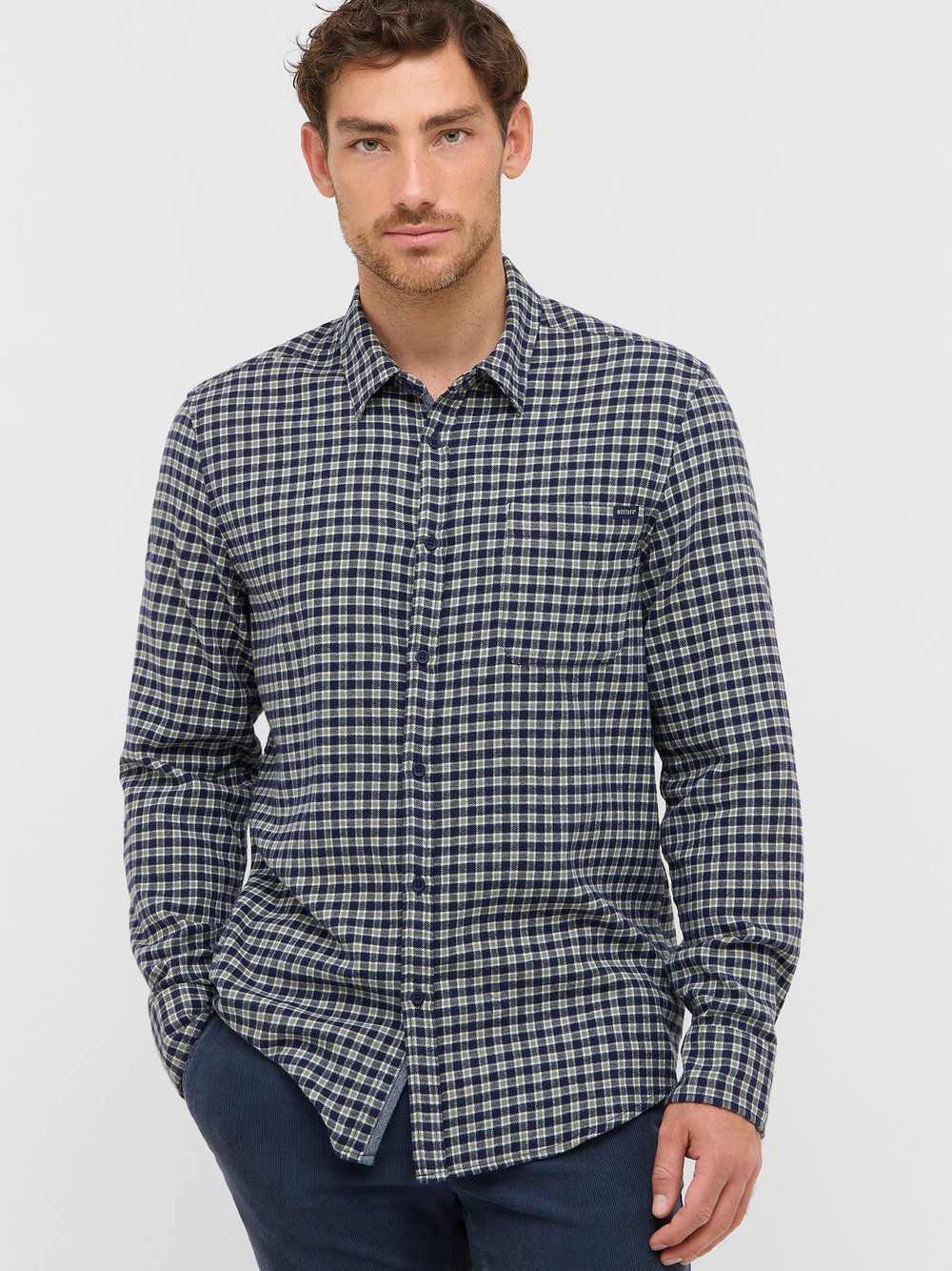 Mustang Hemd Herren Regular Fit Baumwolle mehrfarbig, L