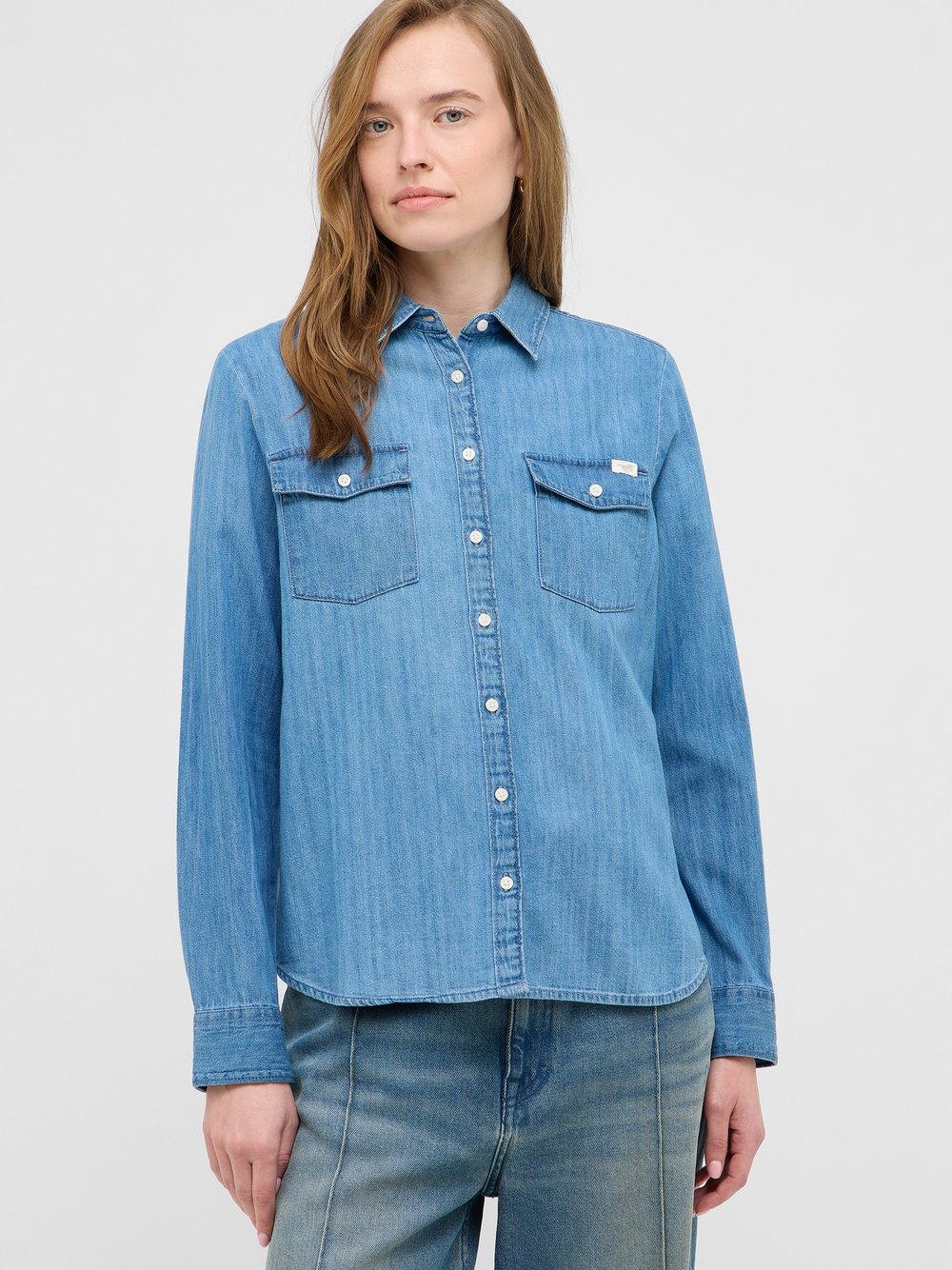 Mustang Hemd Damen Baumwolle blau, 38