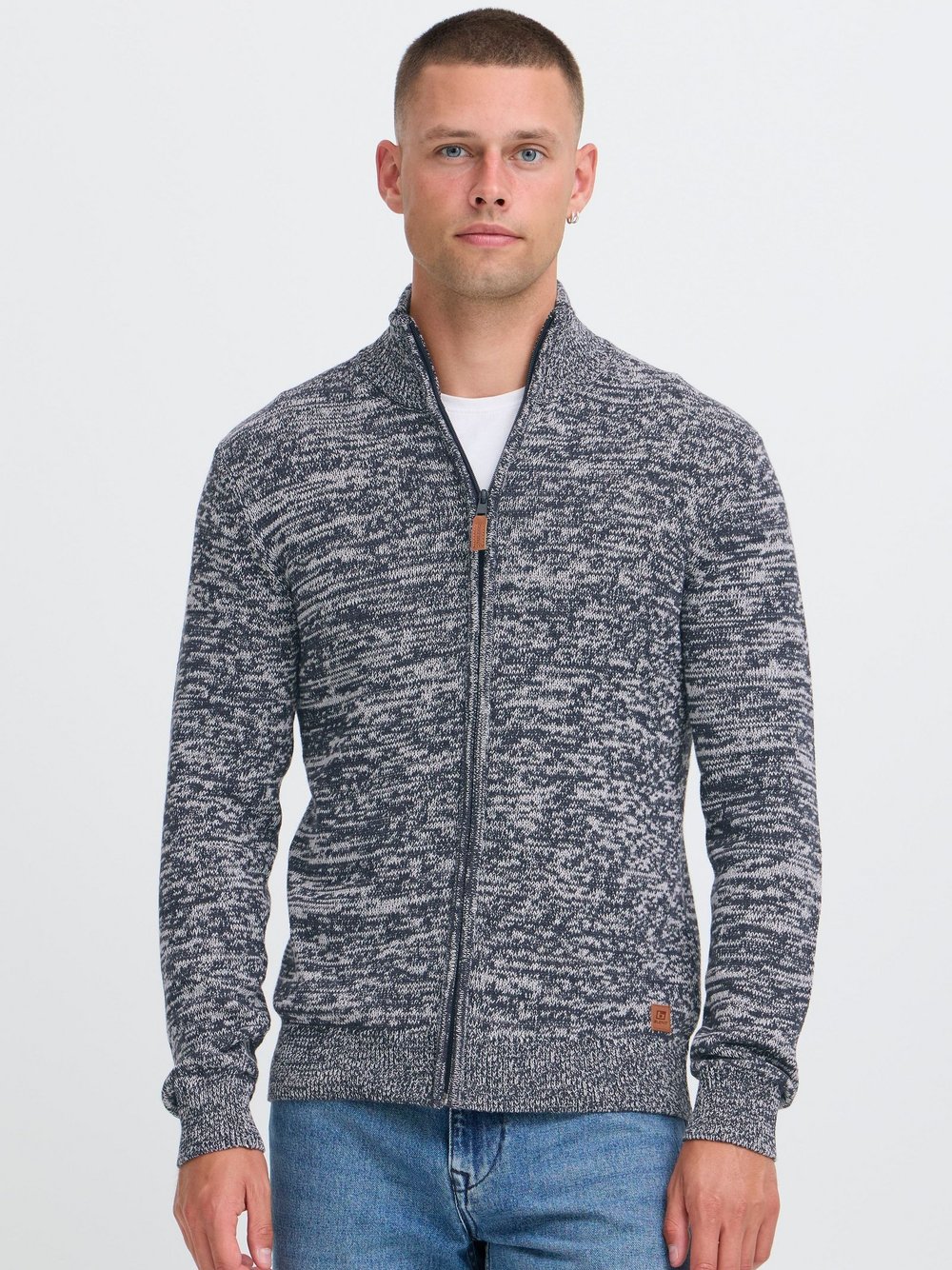 BLEND Trainingsjacke Herren Baumwolle blau meliert, XL