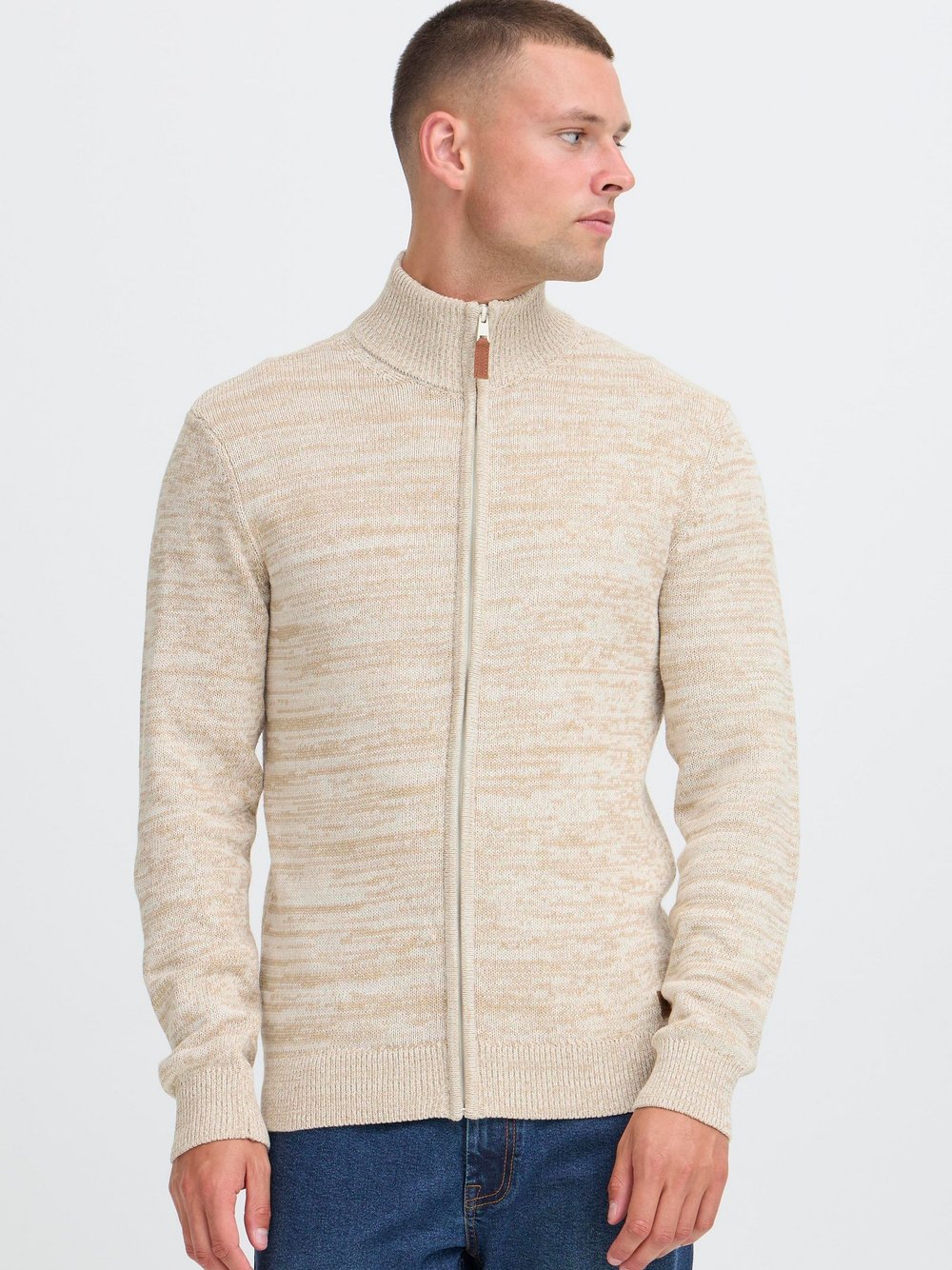 BLEND Trainingsjacke Herren Baumwolle beige meliert, XL