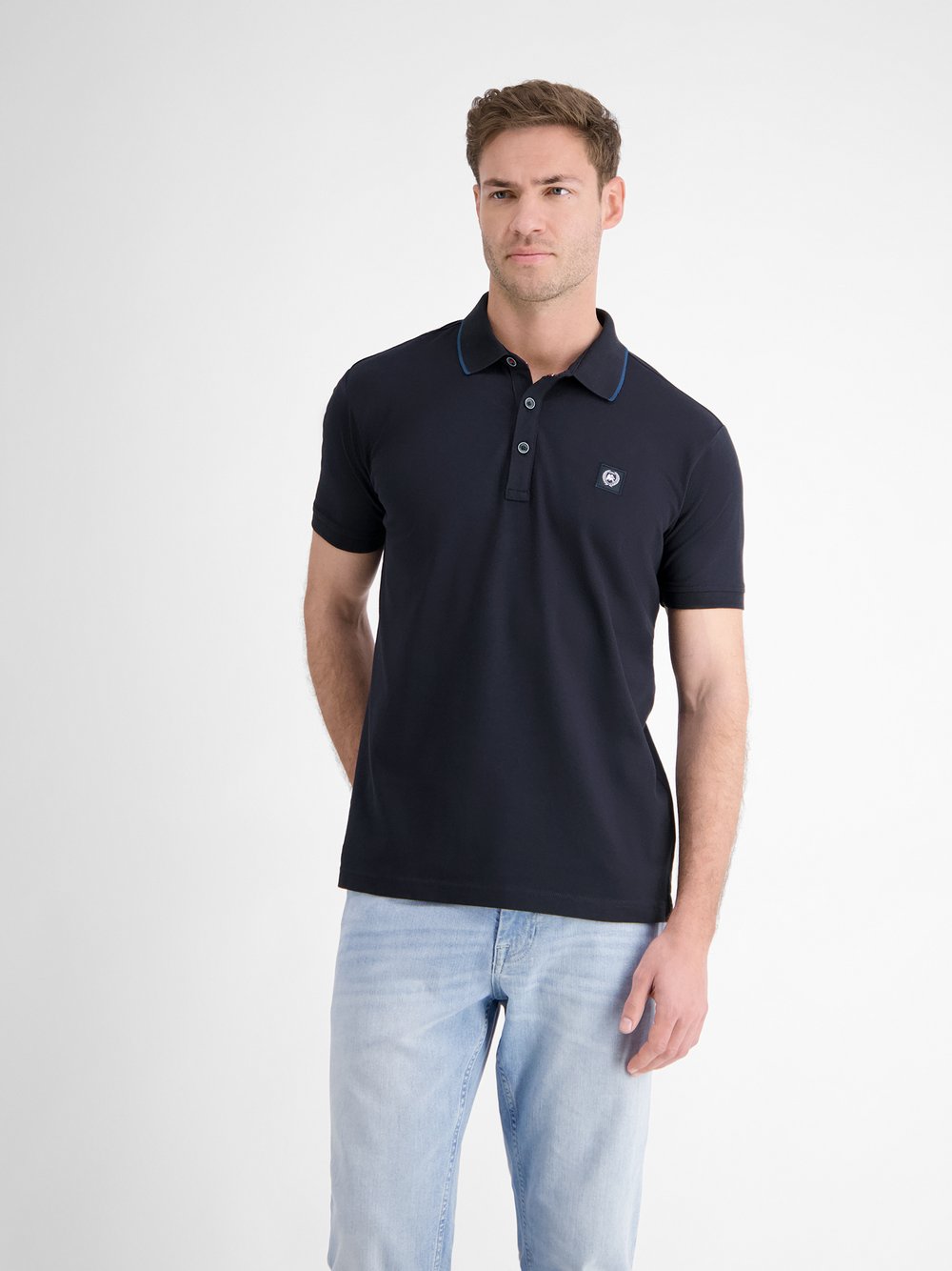 LERROS Poloshirt Herren Baumwolle blau, XXL