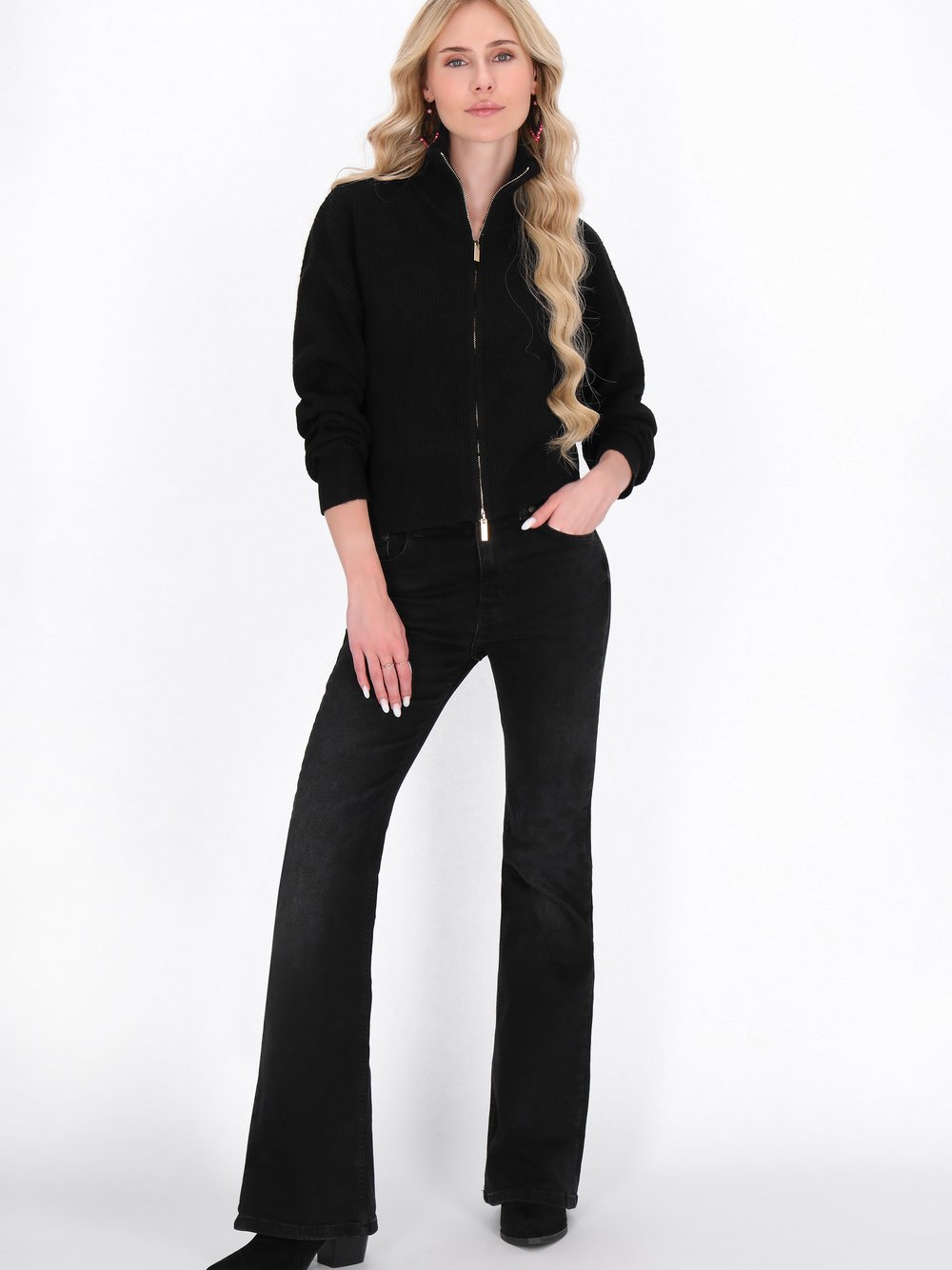 IZIA Strickjacke Damen schwarz, M/L