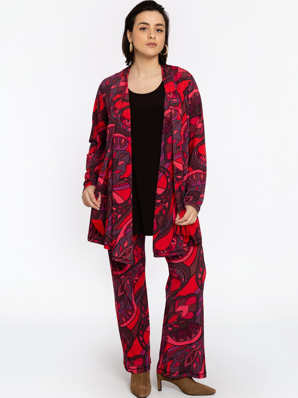 YOEK Hose Damen rot bedruckt, 5860