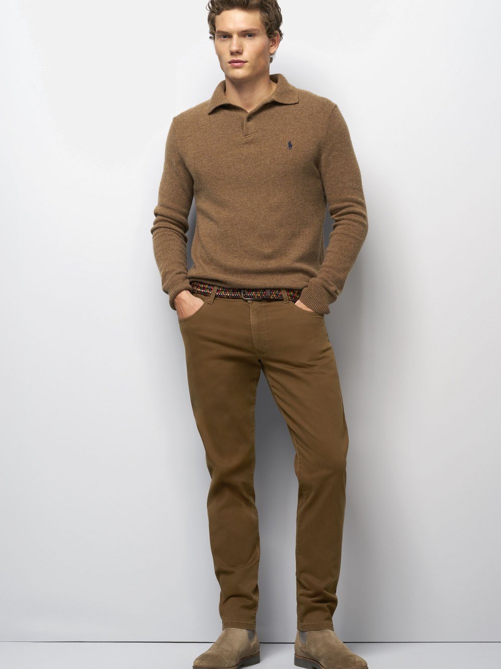 MEYER Chinohose M5 Five Pocket Herren Baumwolle gelb, 40-30